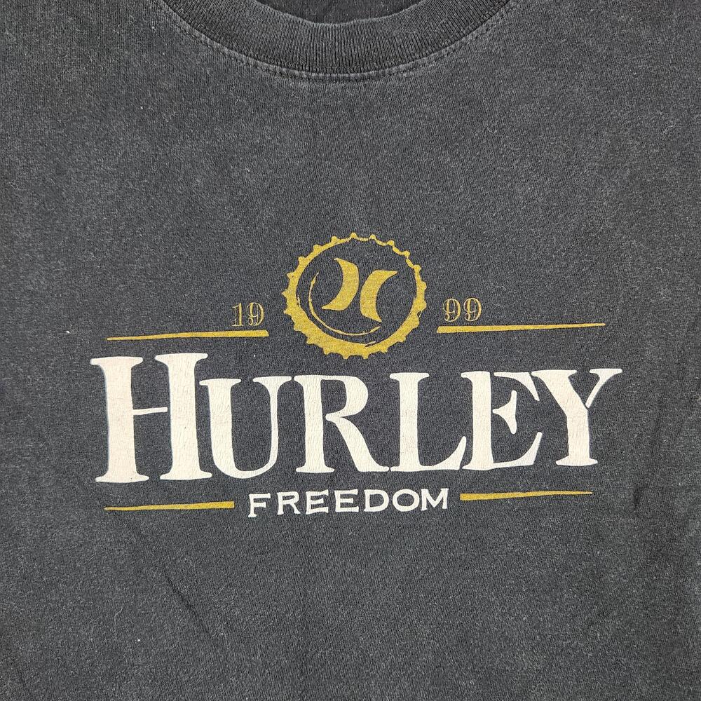 Vintage Hurley Shirt Mens Large Gray Freedom Logo Graphic Surf Skate Streetwear